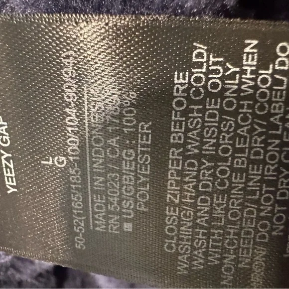 Yeezy Gap Polar Fleece Joggers Wide Leg Zip Ankle Navy BlueSz L NWT